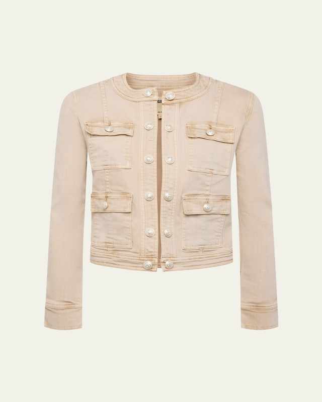 Yari Collarless Denim Jacket